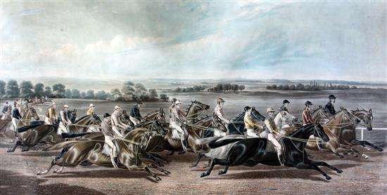 Hunt after De Prades Moores British Sports - Racing Cracks, 1854, overall 24.5 x 44.5in.